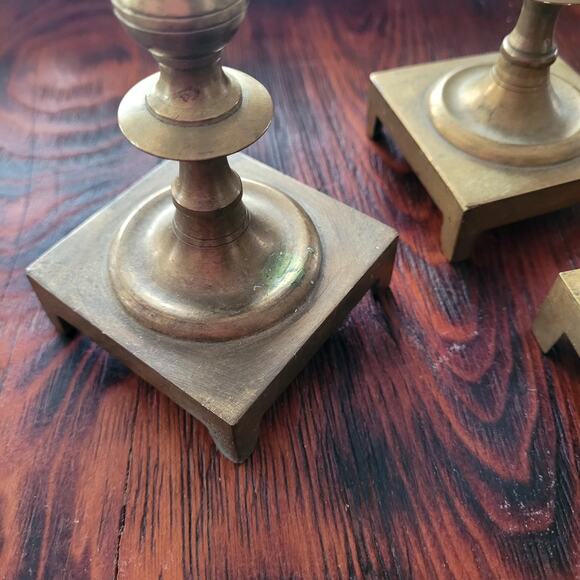 Vintage Brass Candlesticks 7 in. Set of 3 - Picture 7 of 7